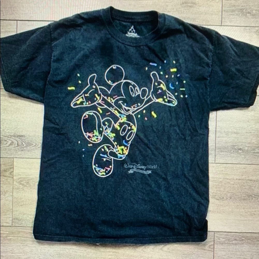 Disney Black Short Sleeve Tee with Whimsical Design